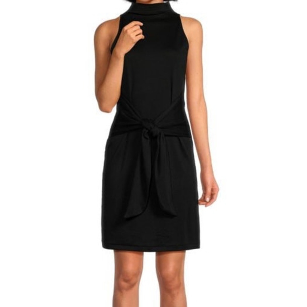 Vince Dress sleeveless mock neck knit black size X-Small XS